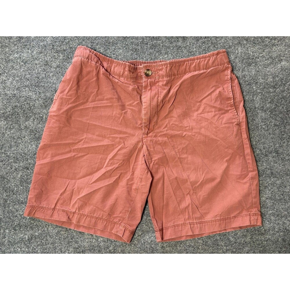 Black Brown 1826 Chino Shorts Mens M Red Canvas 9" Inseam Elastic Waist Casual